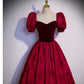 Princess Burgundy Long Prom Dresses SH038