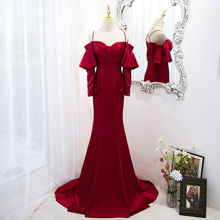 Mermaid Red Long Prom Dresses SH170