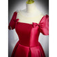 Simple A line Satin Long Prom Dresses SH216