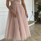Pink v neck tulle short prom dress party dress KS6918