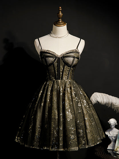 Princess Black Hoco Dress Short Homecoming Dresses SH252