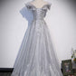 Off The Shoulder Silver Sequin Prom Dresses SH148