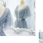 A line Light Sky Blue Tulle Prom Dresses SH171