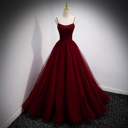 A Line Red Long Prom Dresses SH201