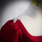 A line Red Short Sleeves Long Prom Dresses SH050