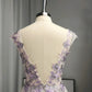A-Line/Princess V-neck Tulle Applique Sleeveless Floor-Length Prom Dresses KS6803
