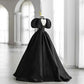Ball Gown Puffy Sleeves Long Prom Dresses SH054