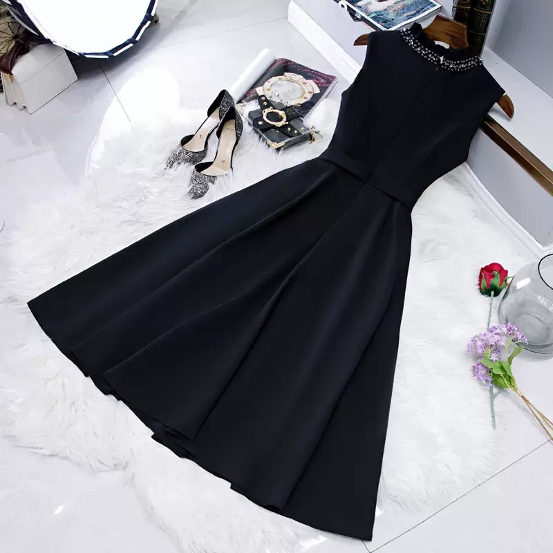 Simple Black Hoco Dress Short Homecoming Dresses SH136