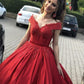 Gorgeous Off the Shoulder Red Long Ball Gown Prom Dress P6977