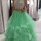 long 2 pieces prom dress 2 piece evening dress KS7775