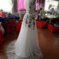 Charming V Neck Floral Embroidery Long Lace Prom Dress with Pocket KJ1