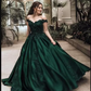 Dark Green Ball Gown Quinceanera Dresses Off Shoulder Beads Crystals Lace Up Sweet 16 Dresses Prom Dresses vestidos de quinceanera SA1345