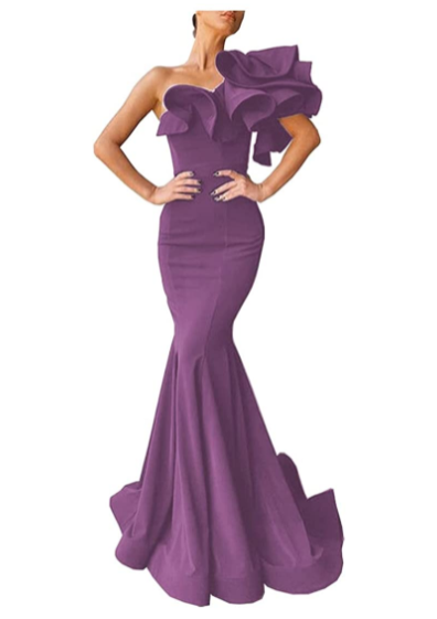 one shoulder mermaid long prom gown evening gown SA1474