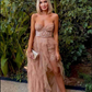 Elegant Rust Tiered Ruffles Tulle Prom Dress SA1475