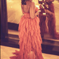 Elegant Rust Tiered Ruffles Tulle Prom Dress SA1475