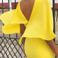 Yellow Knee Length Prom Dresses Evening Formal Gowns SH495