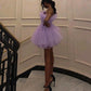 Short Purple Graduation Homecoming Dresses SH012