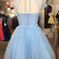 Cap Sleeves Short Beaded Homecoming Dresses SH016