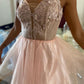 Short Pink Lace Graduation Homecoming Dresses SH021