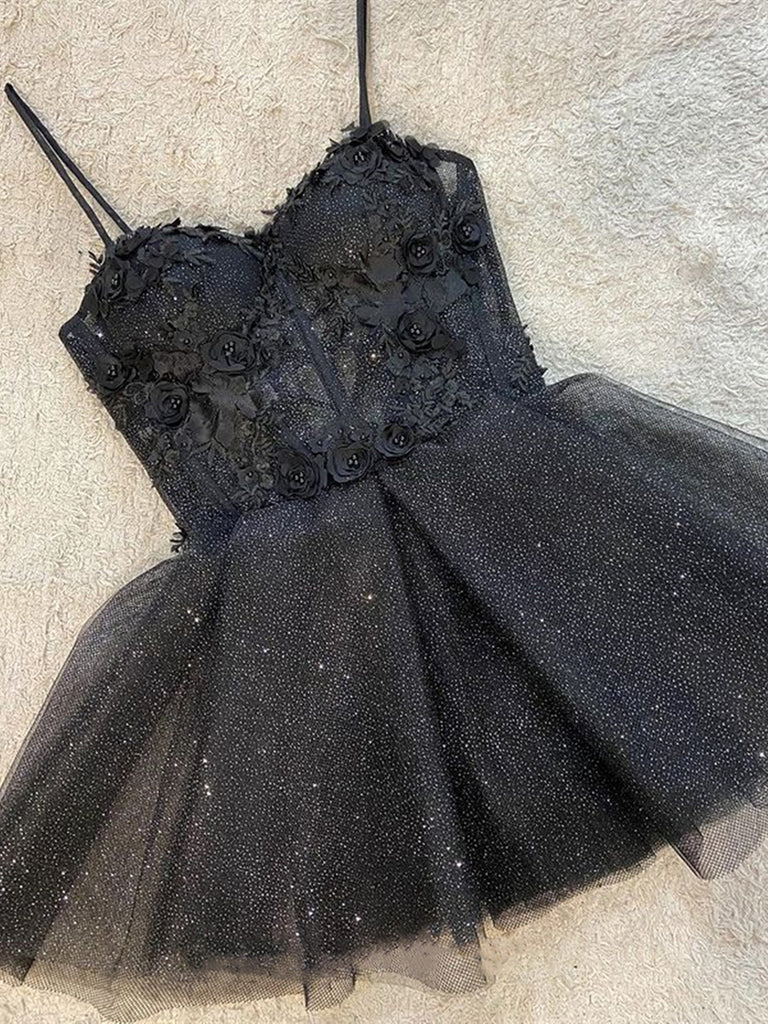 Short Black Lace Homecoming Dresses SH022 – shinydress