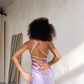 Lavender Silk Slip Dress for Women Open Back Drawstring Sexy Flowy Dress for Romantic Date Bridesmaid Party Prom Dresses SH260