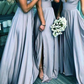 Elegant A line Floor Length Prom Dresses Simple Bridesmaid Dress SH268