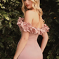 A Line Black Off the Shoulder Long Prom Dress With Split Front Sexy Evening Dress SH300