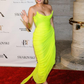 Long Chiffon Yellow Prom Dresses with Irregular Skirt Evening Dress SH301