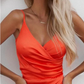 Simple Spaghetti Straps Mermaid Side Slit Long Prom Dress With Train SH307