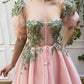Princess Floral Print Prom Dresses Long Prom Dress SH311