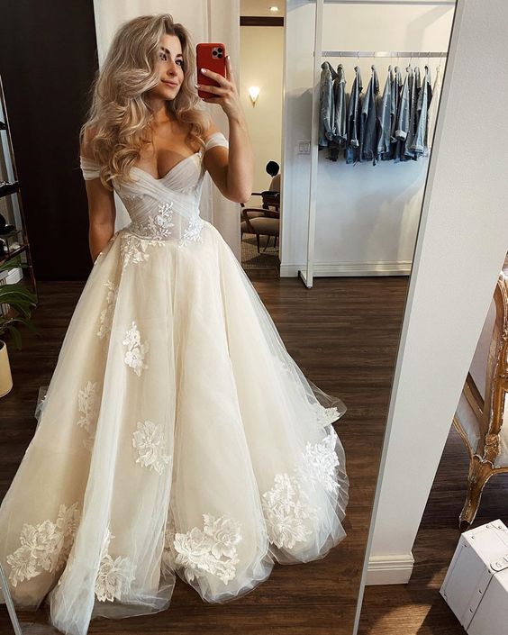 Ball Gown Off The Shoulder Prom Dresses Long Prom Dress SH315