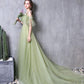 Green Tulle Lace Long Prom Dress Green Evening Dress SH317