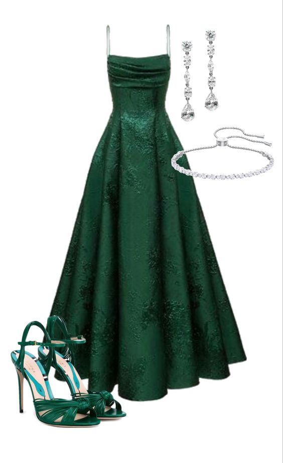 Stylish Green Prom Dress With Straps SH358