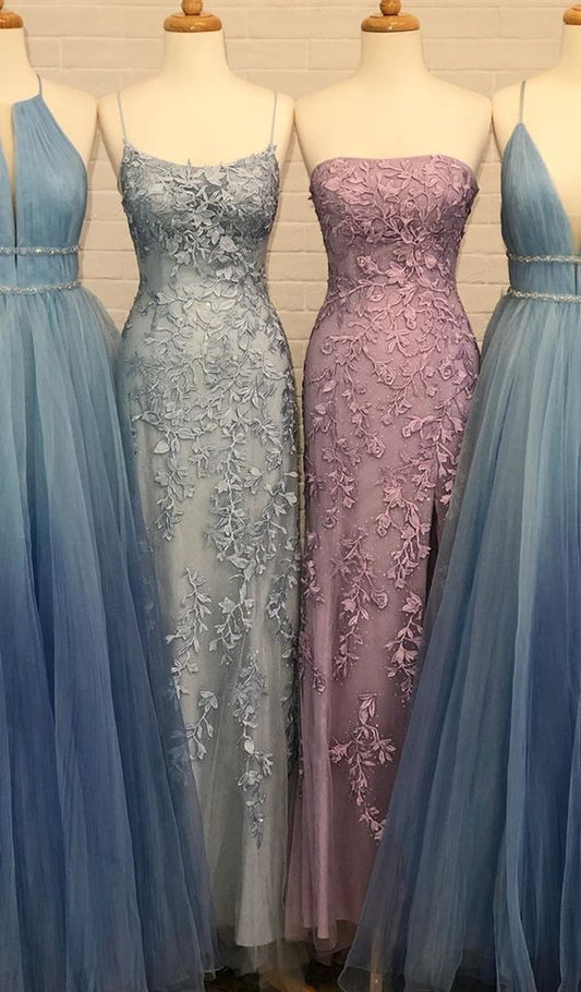modest mermaid prom dresses, chic lace long prom dress SH369
