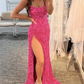 Charming Straps Sequin Sparkly Mermaid Elegant Formal Long Prom Dresses, Evening Dress SH399