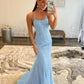 Mermaid Applique Long Prom Dress Backless Evening Dress SH410