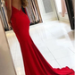 Red Mermaid Long Prom Dresses with Appliques and Beading SH412