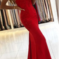 Red Mermaid Long Prom Dresses with Appliques and Beading SH412
