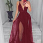 Sexy Women V Neck Evening Party Dress Long Prom Gown SH417