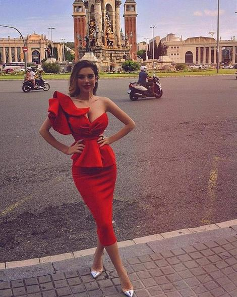 Party Dress Women Sexy Red Prom Dress SH496