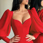 Long Lantern Sleeves Prom Dresses Evening Formal Gowns SH497