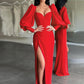 Long Lantern Sleeves Prom Dresses Evening Formal Gowns SH497