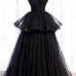 Black Spaghetti Straps Sleeveless Prom Dresses For Teens SH510