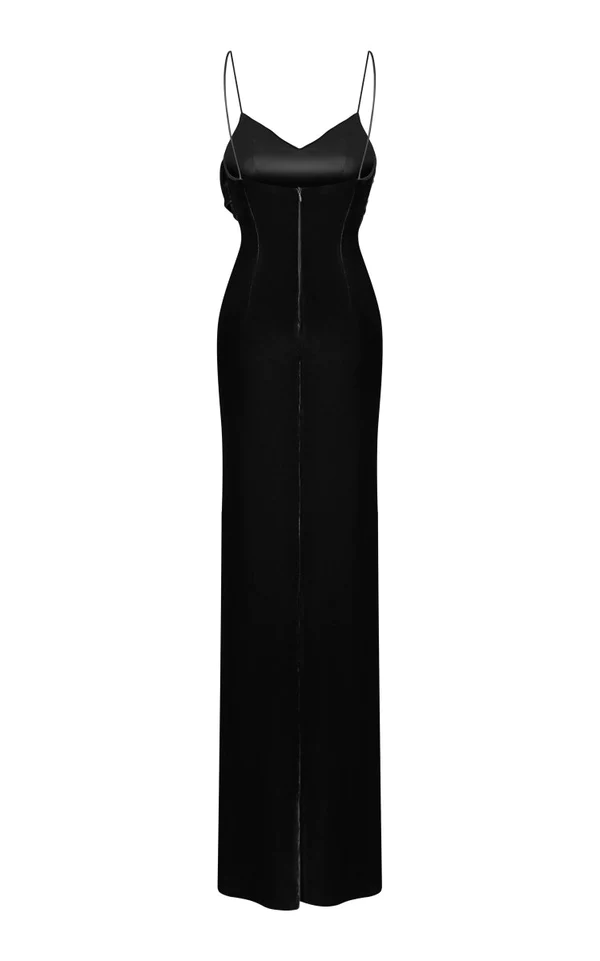 Spaghetti-Straps Mermaid Ruffles Black Prom Dress SH530