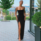 Spaghetti-Straps Mermaid Black Prom Dress SH536