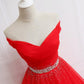 Beautiful Red Tulle Off Shoulder Long Formal Gown Red Sweet 16 Dresses KS6650