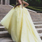 Yellow Lace Prom Dresses Long, Formal Dress, Pageant Dance Dresses, School Party Gown KS8001