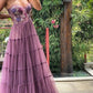 Gorgeous A Line Prom Dresses,Lace Long Prom Dresses Formal Beads Evening Dresses S903