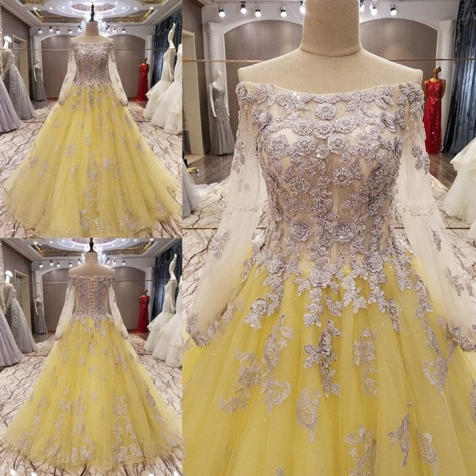 Yellow Prom Dresses Sexy Long Formal Evening Gowns WK526