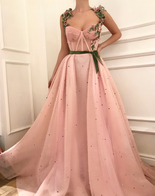 Gorgeous Unique Prom Dresses,A-line prom dress,tulle prom dress,PD1030